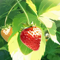 anima - anime, a strawberry shaped like a penguin, natural light