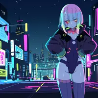 wanima-cute - cyberpunk city at night