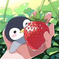 wanima-cute - anime, a strawberry shaped like a penguin, natural light