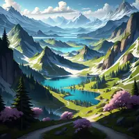 wanima - fantasy landscape with mountains and lake