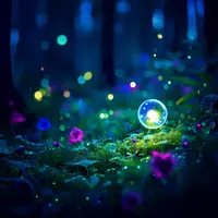 wanima - macro photo, rainy forest, 1girl, glowing, night, fantasy, fairy forest, colorful details, bokeh