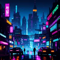 wanima - cyberpunk city at night