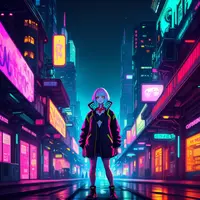 wanima - cyberpunk city at night