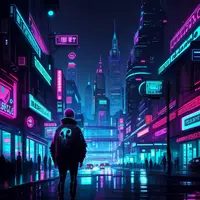 wanima - cyberpunk city at night