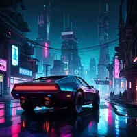 wanima - cyberpunk city at night