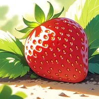 wanima - anime, a strawberry shaped like a penguin, natural light