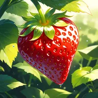 wanima - anime, a strawberry shaped like a penguin, natural light