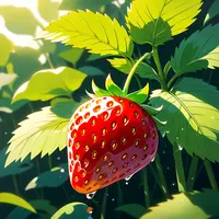 wanima - anime, a strawberry shaped like a penguin, natural light